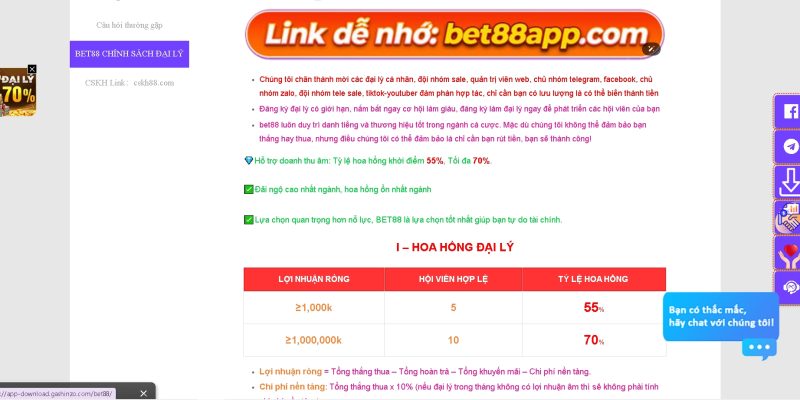 Thông tin về đại lý của bet88